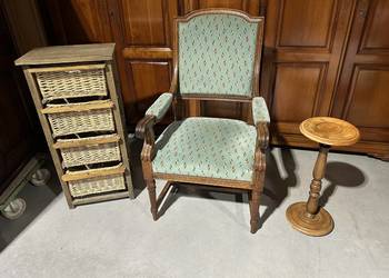 Piękny dębowy fotel w stylu Ludwika XVI