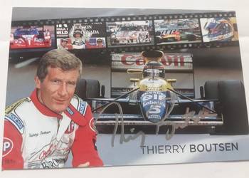 Karta z autografem Thierry Boutsen F-1