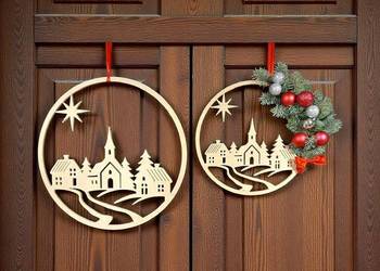 Świąteczny wianek/ koło/ dekoracja na drzwi / okno/ ścianę/ Boże Narodzenie