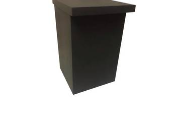 Kosz na śmieci łazienkowy biurowy pojemnik drewniany z klapą czarny kolory