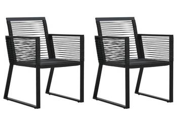 vidaXL Krzesła ogrodowe, 2 szt., czarne, rattan PVC(SKU:48572)