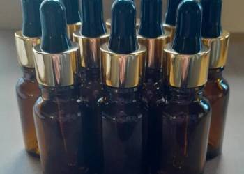 LIKWIDACJA Butelka szklana brązowa 15 ml z pipetą na serum olejek 50 sztuk