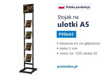 Czarny stojak na ulotki A5 z 4 kieszeniami do gabinetu i hotelu P99bA5