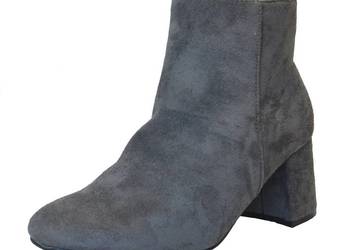 Szare ocieplane damskie botki rozmiar 37 (shfn10)