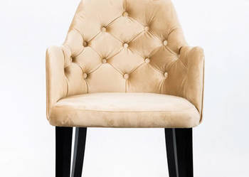 Krzesło Loftowe KUBEŁEK z kołatką pikowane złote