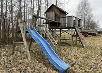 Drewniany duży Plac zabaw dla dzieci - domek