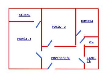 M3 -46 m2 Zgierska 93, rozkładowe - balkon loggia, 10 piętro