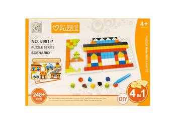 Puzzle układanka dzieci 248 elementów 4w1 BUDOWLE
