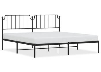 Łóżko Metalowe Czarne Rama Łóżka Ze Stelażem 193x203 cm WM-373893