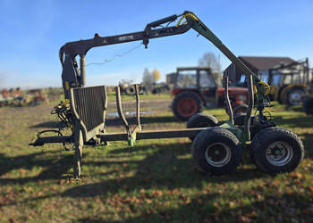 Przyczepa leśna KALLEFALL 15 Sweden z żurawiem i wciągarką (7,5 t ładownoś…