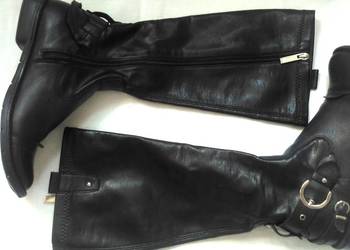 BUTY czarne KOZAKI damskie r. 37,5 przejściowe Lasocki stan bdb