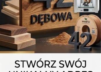 PREMIUM Tabliczka na Dom / Adresowa – Nowoczesny Druk 3D & Drewno / Płyta
