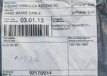 Linka do hamulca ręcznego do Audi 80 B4