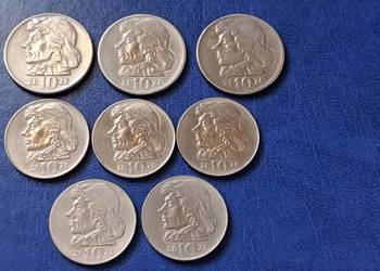 Stare monety 10 złotych Tadeusz Kościuszko 8 roczników PRL Polska