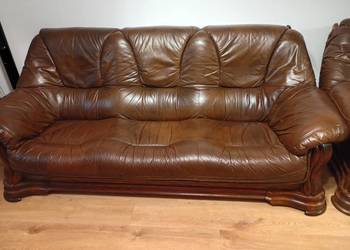 Sprzedam wypoczynek skórzany+ dwa fotele