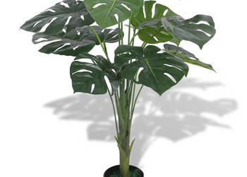 Sztuczna roślina monstera z doniczką 70 cm kolor zielony WM-244435