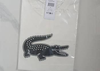 T-shirt męski Lacoste Ultra-DRY - kremowy L, nowy model