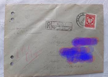 KOPERTA polecona z 1953 roku ze znaczkiem Poczty Polskiej, z PRL