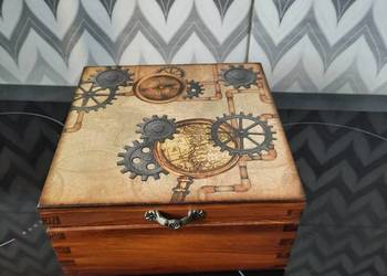 Pudełko szkatułka męska decoupage