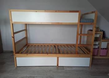 Łóżko piętrowe IKEA KURA + 1 materac + duże szuflady