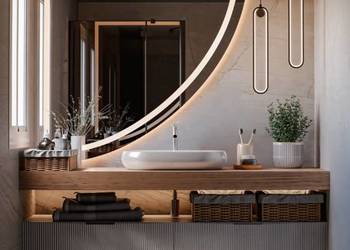 Lustro GRANDE QUARTER LED – eleganckie lustro w kształcie ćwiartki