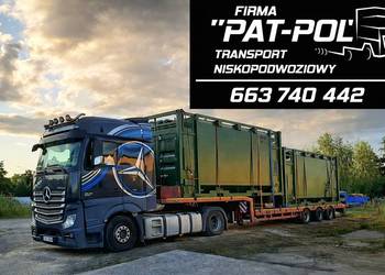 TRANSPORT NISKOPODWOZIOWY  MASZYNY BUDOWLANE ROLNICZE PRZEMYSŁOWE LAWETA