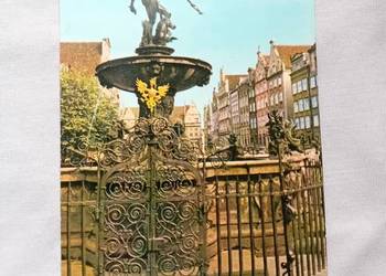 Pocztówka: Gdańsk. Fontanna Neptuna z XVII w. Ruch, 1965 r.