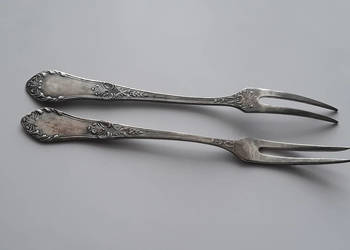 Posrebrzane widelce serwingowe do wędlin / mięs (nr.2) ROMAŃSKI, Hefra