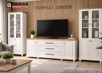 White OAK Biała Angielska Komoda LONDYN Producent Blat Dębowy Bekas Meble