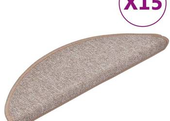 vidaXL Maty na schody 15 szt. 56x17x3 cm Jasnobrązowe (SKU:133878)