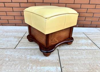 Pufa skórzana podnóżek skórzany stołek skóra krzesło fotel siedzisko