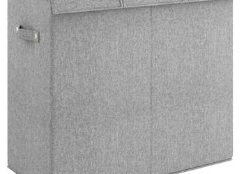 vidaXL Składany kosz na pranie, szary, 64,5x34,5x59 cm(SKU:351041)