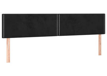 Zagłówek do łóżka z LED czarny 200x5x78/88 cm aksamit WM-3121540