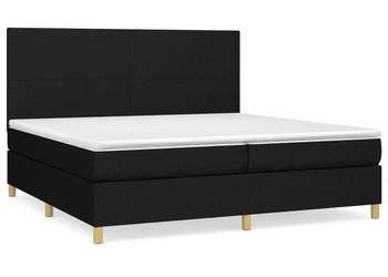 Łóżko kontynentalne z materacem czarne tkanina 200x200 cm WM-3142203