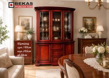 PROMOCJA Stylowa Witryna 180` Bella Wiśnia Kredens Producent BEKAS