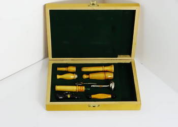 Zestaw wabików myśliwskich Hubertus – kolekcja w drewnianej skrzynce