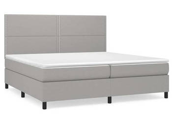 Łóżko kontynentalne z materacem jasnoszare tkanina 200x200 cm WM-3141721
