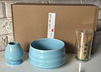 Niebieski zestaw do matcha 4 elementy