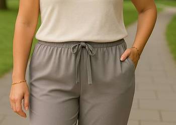 Spodnie cygaretki elegancja i szyk elastyczne roz 44/46 pas od 80-140cm