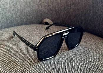 Piękne męskie okulary lub unisex nowość 2026 podwójny most czarne
