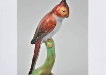 Papuga ceramiczna Bodrogkeresztúr Węgry lata 60te wys.16cm