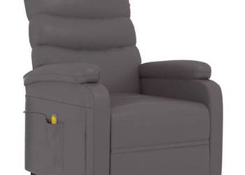 vidaXL Fotel masujący, szary, obity sztuczną skórą(SKU:342696)