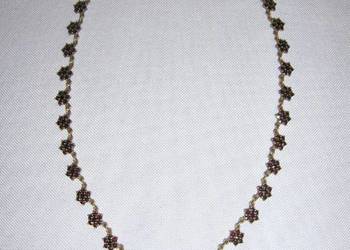 Stary pozłacany naszyjnik z granatami 47 cm