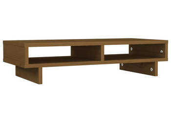 Podstawka na monitor miodowy brąz 60x27x14 cm lita sosna WM-814002