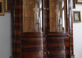 Witryna Art Deco - Gablotka Serwantka - Salon Gabinet - Gablota Gięte Szyby
