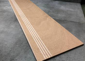 Płytki schodowe BEŻ/BRĄZ 120x30 - twarda stopnica marmurowa
