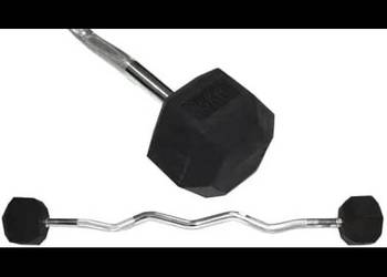 Sztangi stałe gięte hex 40kg