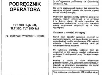 DTR instrukcja obsługi JCB TLT 30D, TLT 35D