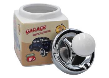 Popielniczka Ceramiczna Kwadratowa oldtimer „Garage Service & Repair” beż
