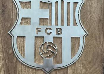 Ozdoba ścienna FC Barcelona – stal nierdzewna 2 mm – polerowana